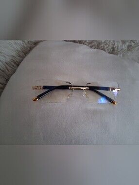 Rimless Gold C -Decor Diamond Cut Glasses +175